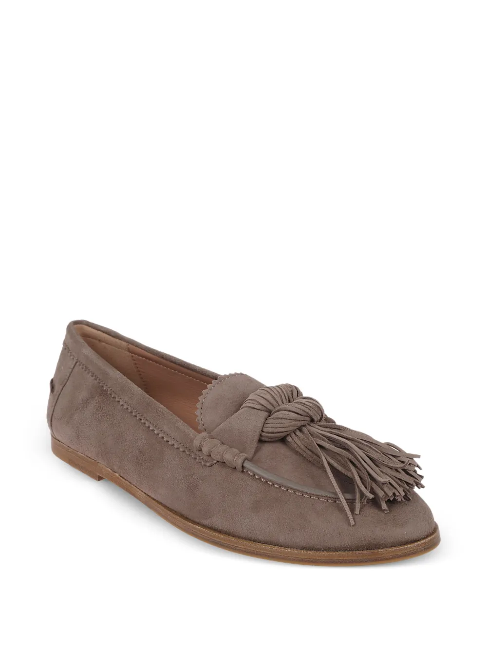 Aquazzura Suède loafers met kwastjes Bruin