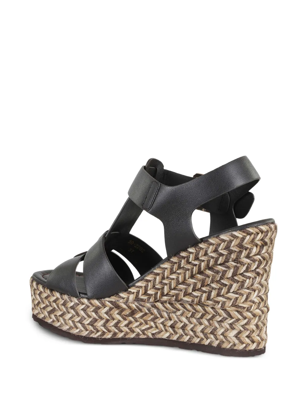  Paloma Barceló Woven Buckle Strap Sandals - Black 