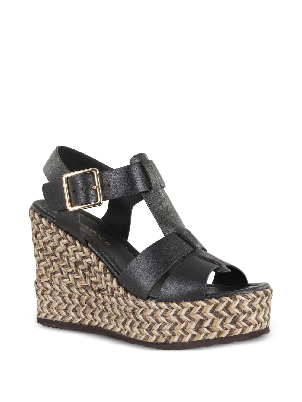  Paloma Barceló Woven Buckle Strap Sandals - Black 