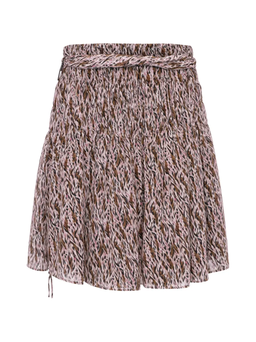 Kristina Ti abstract-print smocked mini skirt Bruin