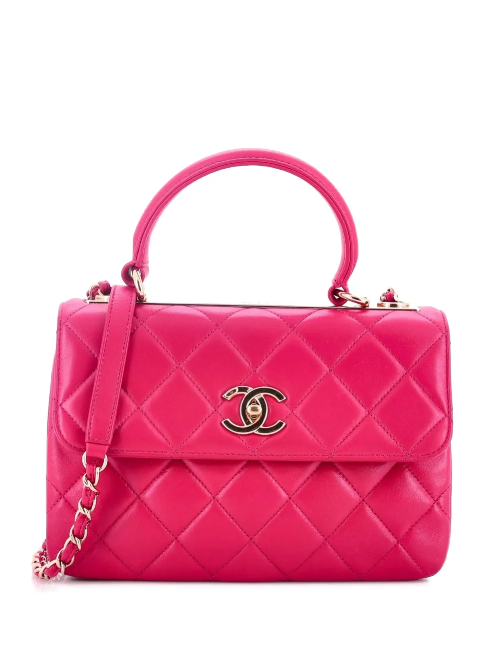CHANEL Pre-Owned Borsa a spalla Trendy CC piccola in pelle di agnello trapuntata - Rosa