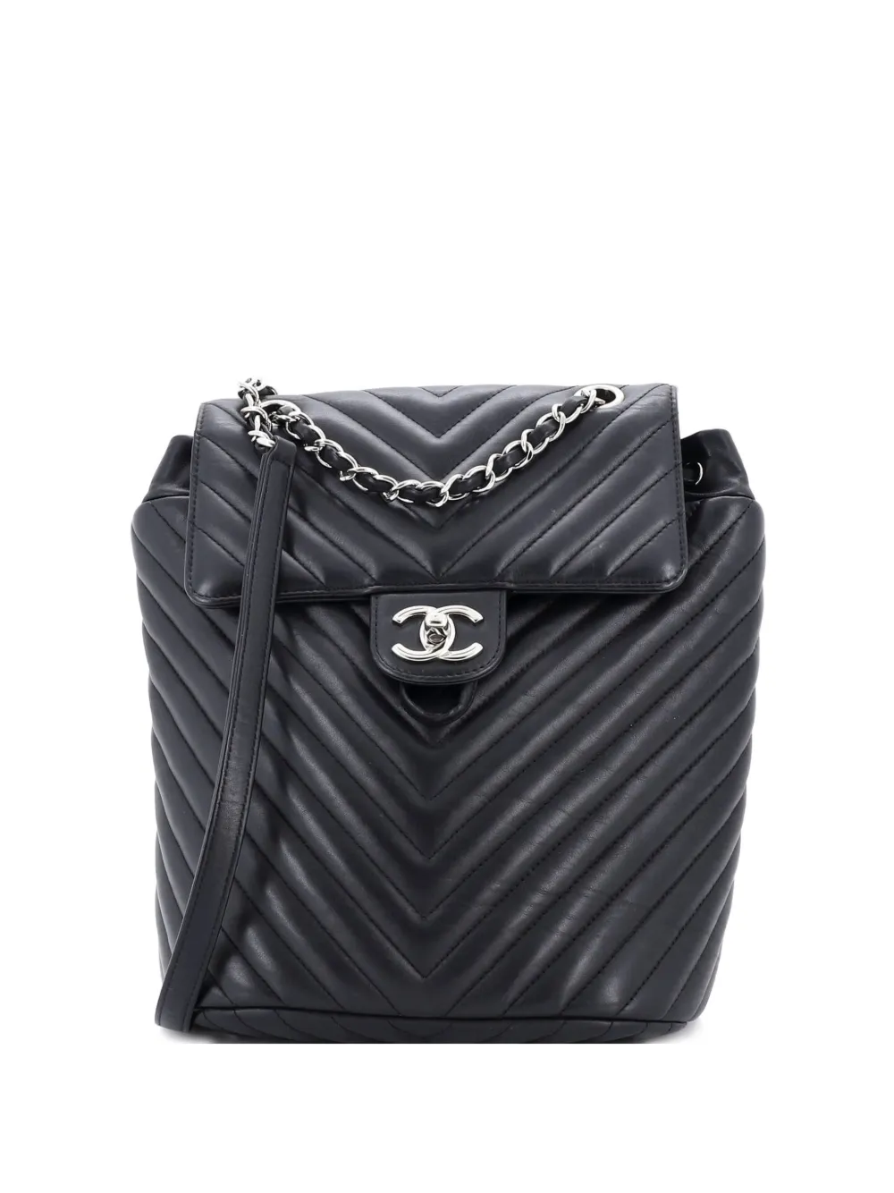 CHANEL Pre-Owned Urban Spirit Chevron Leather Small backpack - Nero
