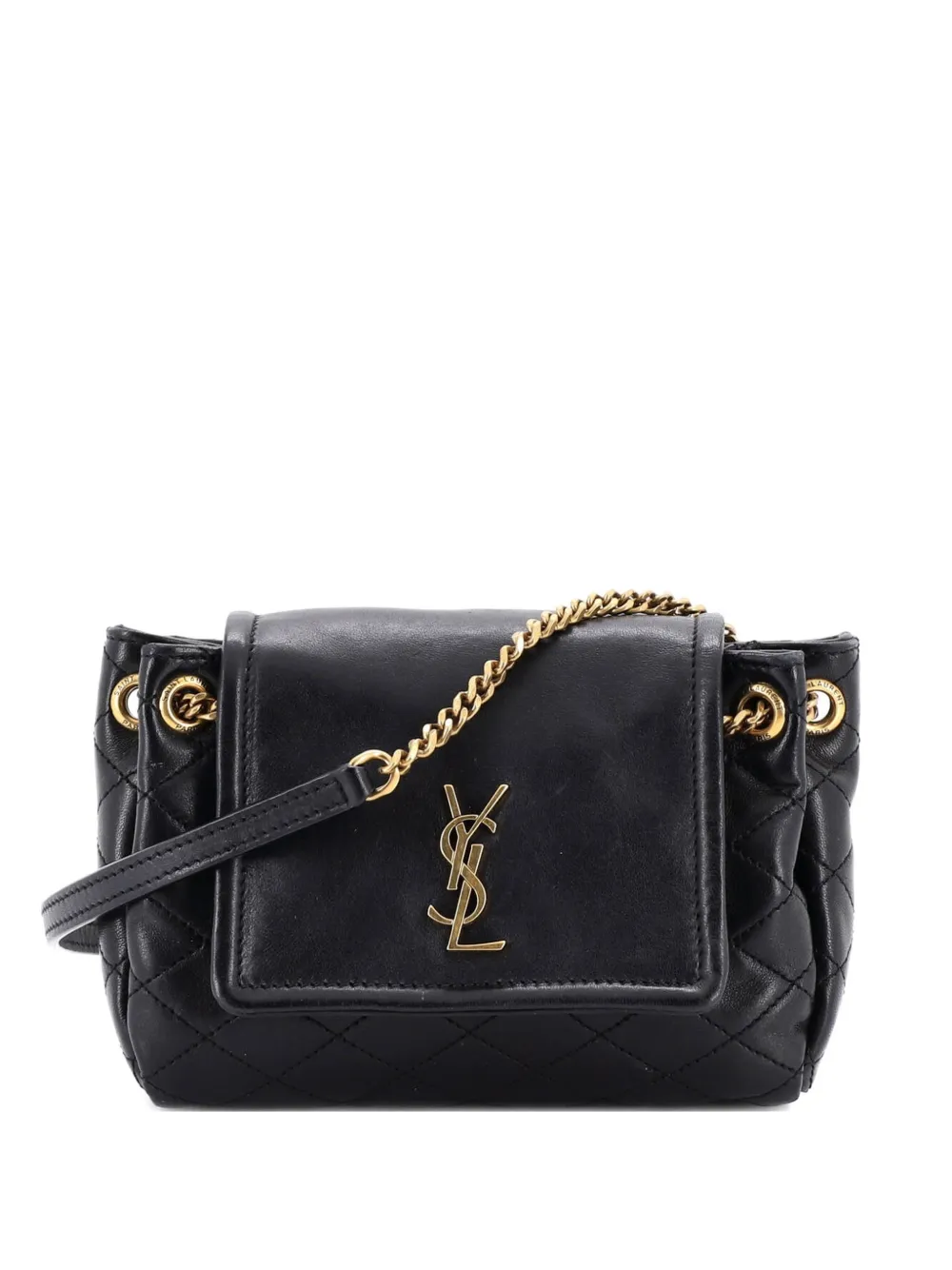 Saint Laurent Pre-Owned Nolita Satchel Quilted Leather Mini crossbody bag - Nero