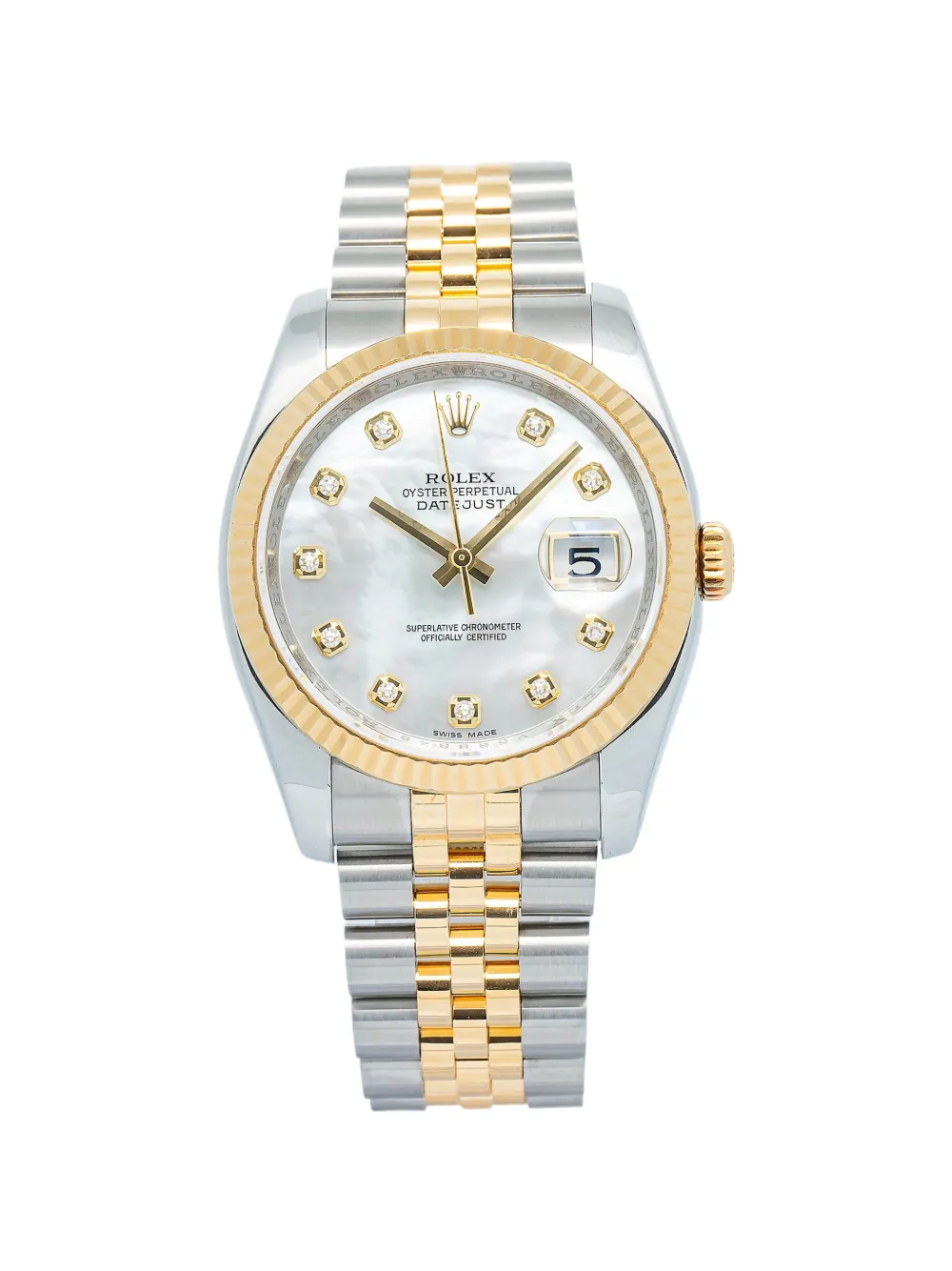 Rolex Datejust fluted bezel 36mm watch - Bianco