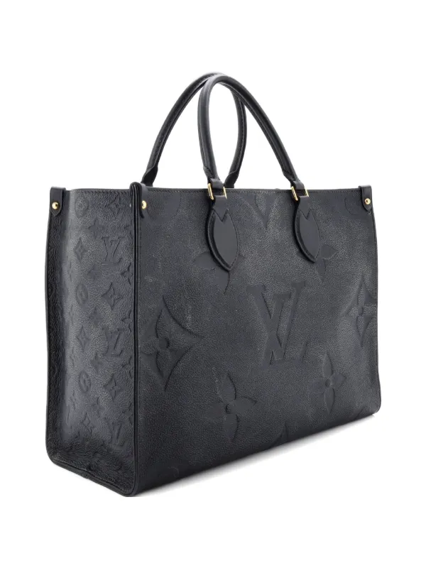 ルイヴィトン モノグラム アンプラント オンザゴーMM ハンドバッグ ブラック Louis Vuitton Pre-Owned オンザゴー モノグラム アンプラント