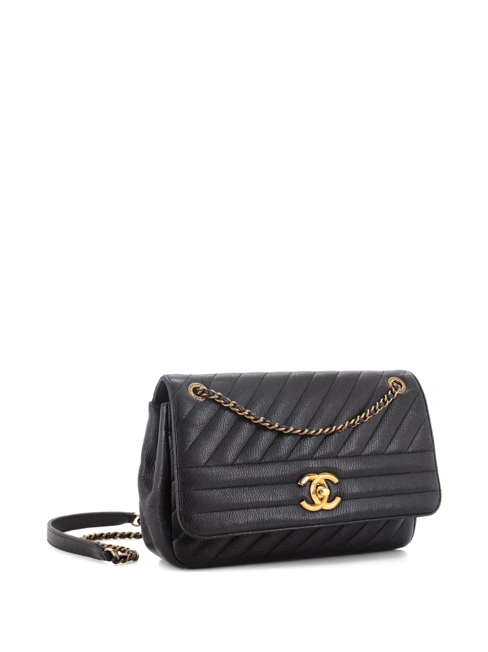 Cc Flap Bag Diagonal Quilted Goatskin Medium Shoulder Bag