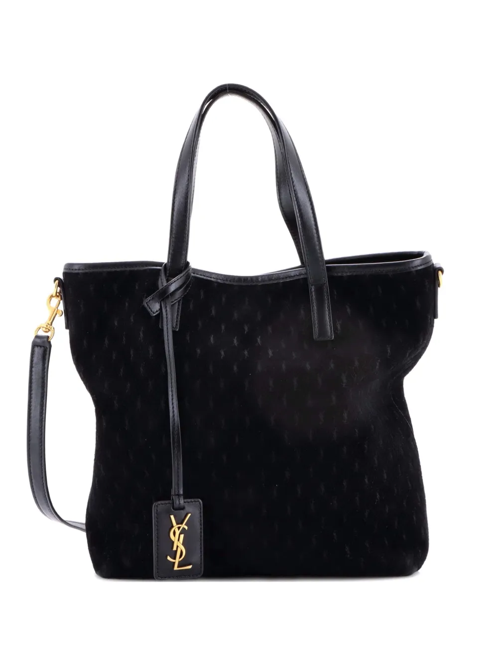 Saint Laurent Pre-Owned Shopper Monogram All Over Suede Toy tote bag - Nero