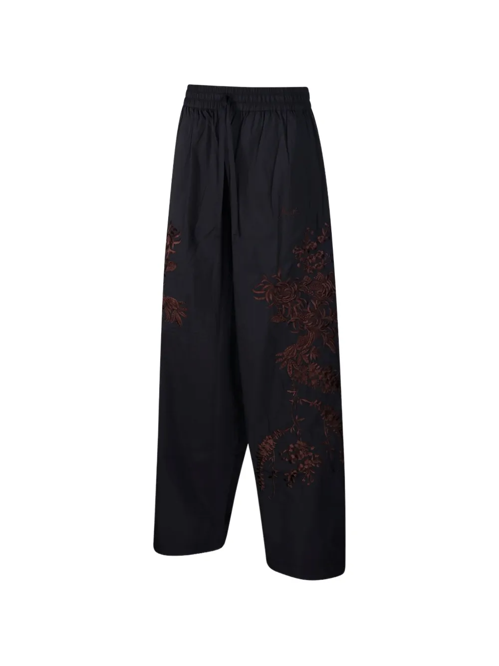 P.A.R.O.S.H. Broek met geborduurde bloemen Zwart