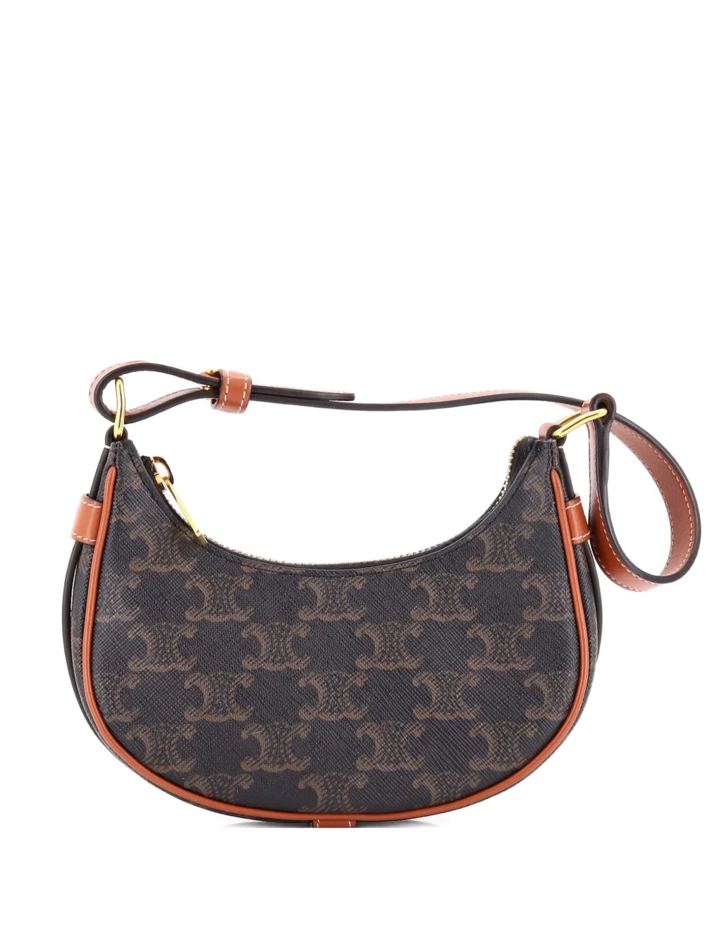 Celine Pre-Owned Borsa a spalla Ava mini in tela cerata Triomphe - Marrone