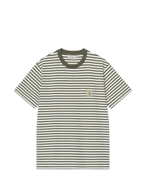 Carhartt WIP Ezra logo striped pocket T-shirt