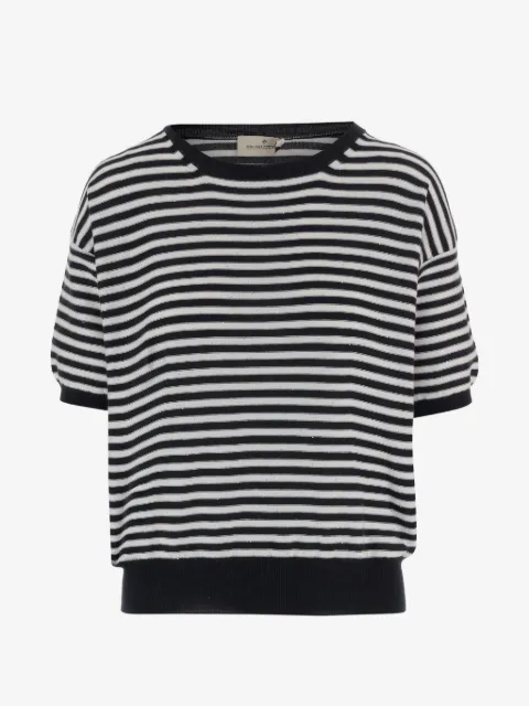 Bruno Manetti striped-pattern crew-neck sweater