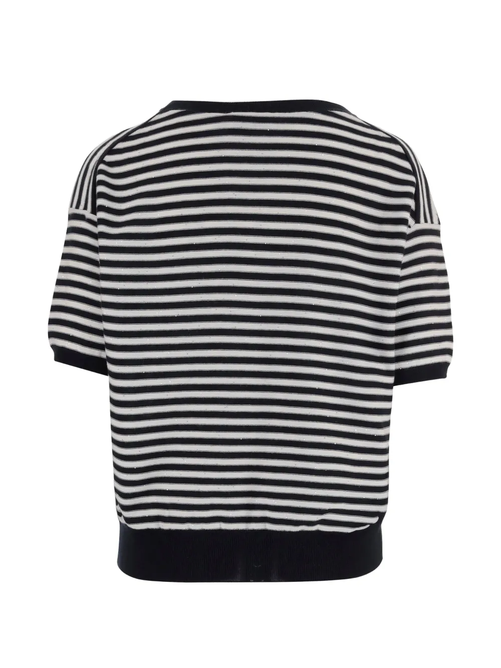  Bruno Manetti Striped-pattern Crew-neck Sweater - Black 