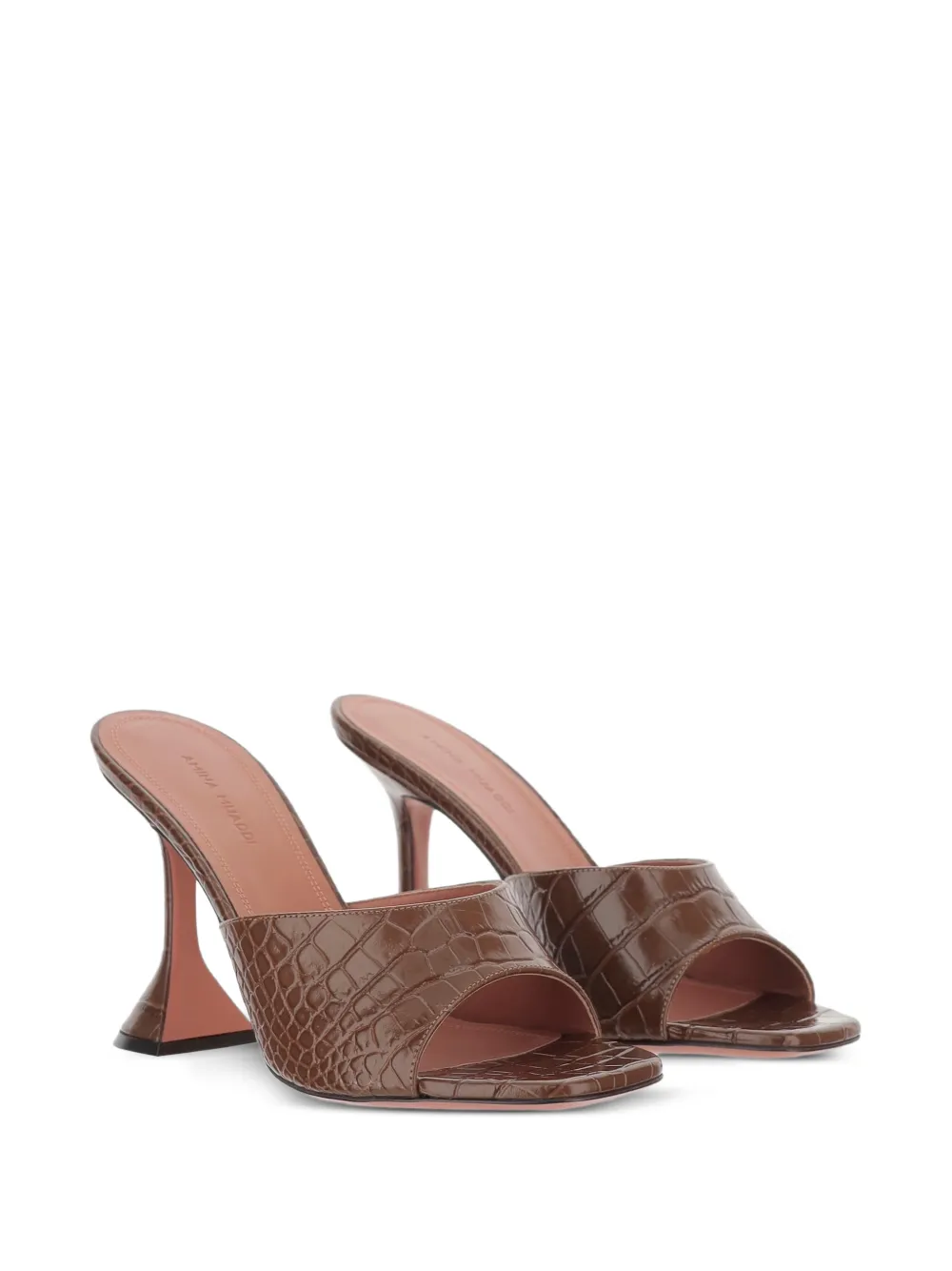 Amina Muaddi Lupita Slipper embossed mules Bruin