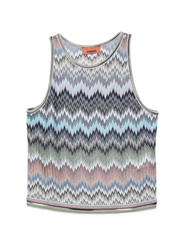 Missoni Snake-pattern Sleeveless Top in Blue