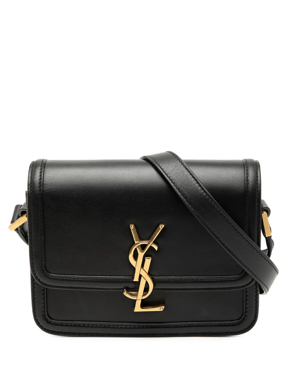 Saint Laurent Pre-Owned Borsa a tracolla Solferino Satchel In Box piccola in pelle di vitello 2020 - Nero