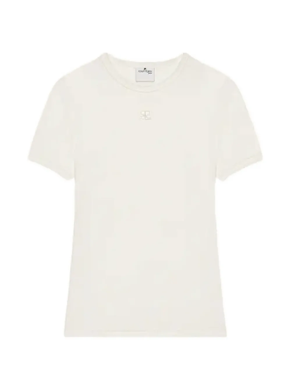Courrèges BABY SPONGY logo-patch T-shirt - Toni neutri