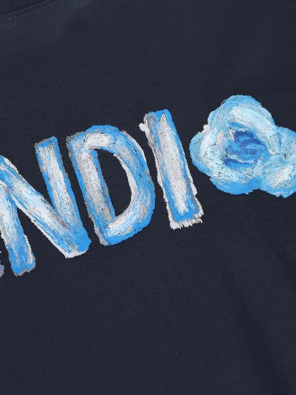 FENDI logo-print T-shirt | Blue | FARFETCH