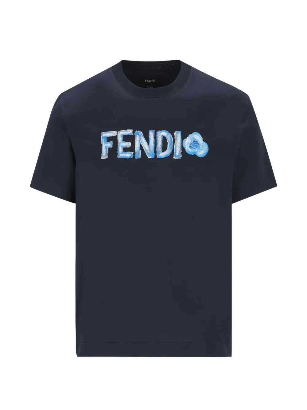 FENDI logo-print T-shirt - Blu