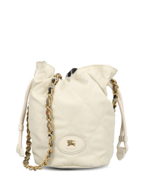 Burberry bolsa bucket mini con placa del logo