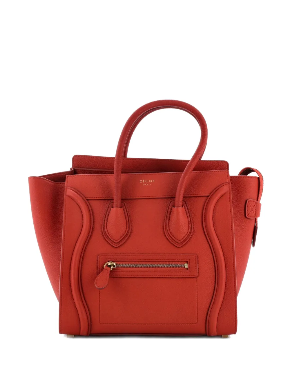 Celine Pre-Owned Borsa tote Luggage micro in pelle martellata - Rosso