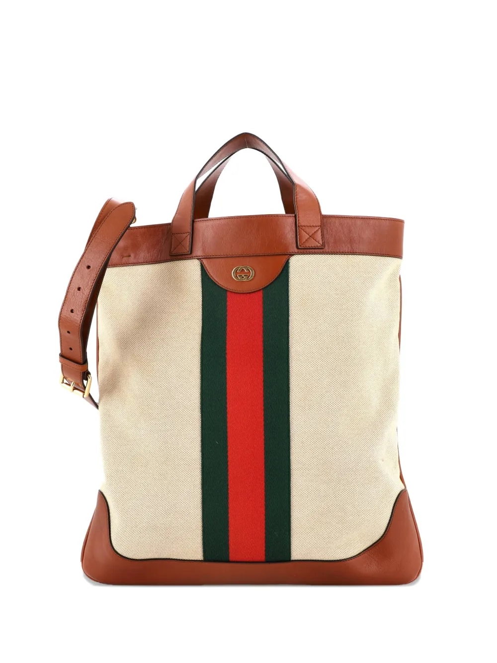 Gucci Pre-Owned Shopping Vintage Web Canvas Large tote bag - Toni neutri