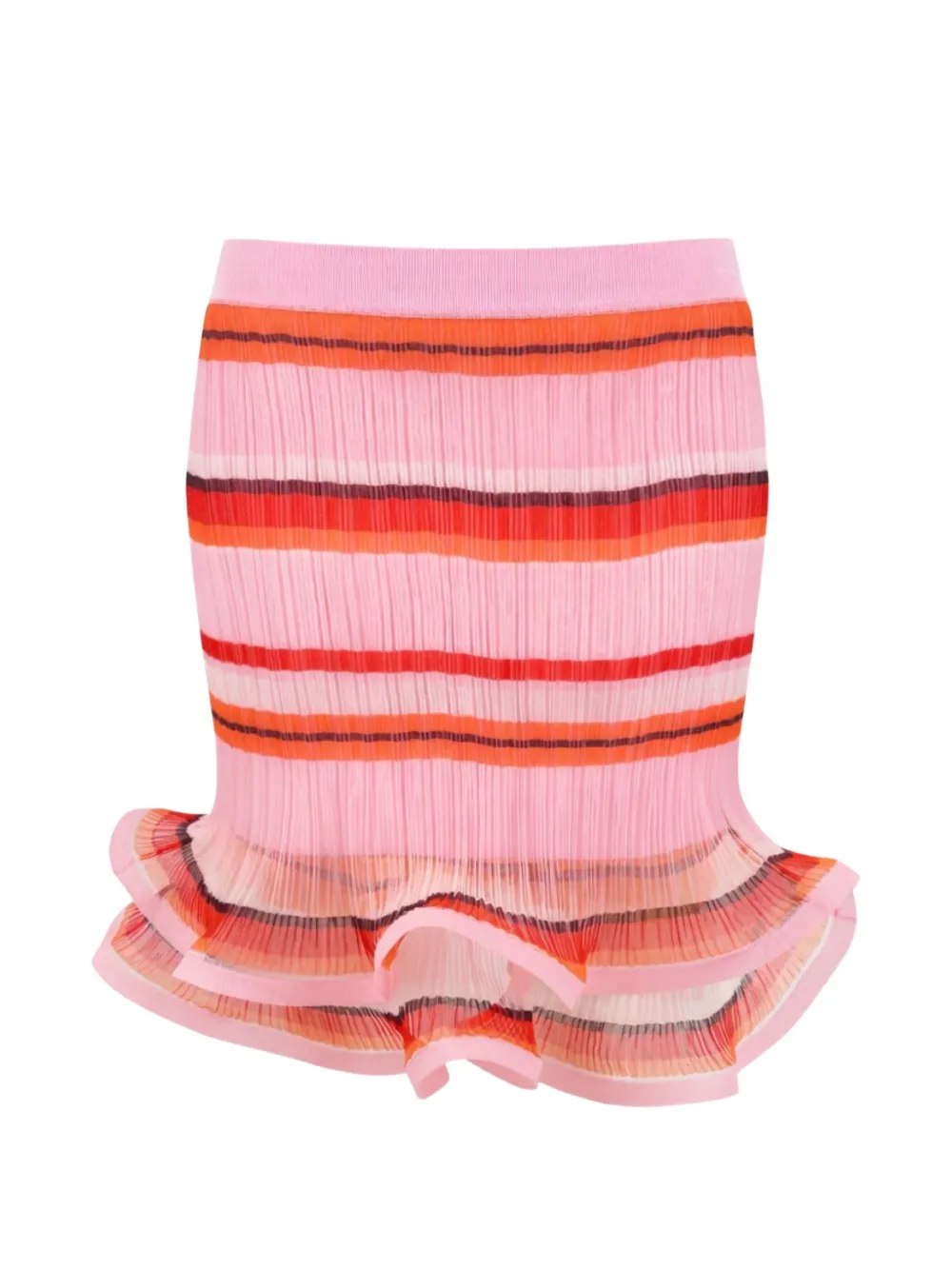 Simkhai ruffled striped mini skirt - Rosa