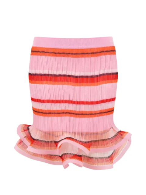 Simkhai ruffled striped mini skirt