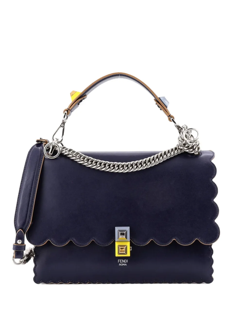 Fendi Pre-Owned Kan I Bag Leather Medium shoulder bag - Blu