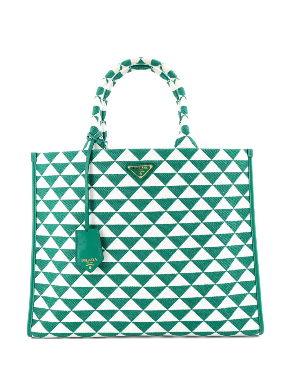Prada Pre-Owned Symbole Shopper Jacquard Large tote bag - Verde