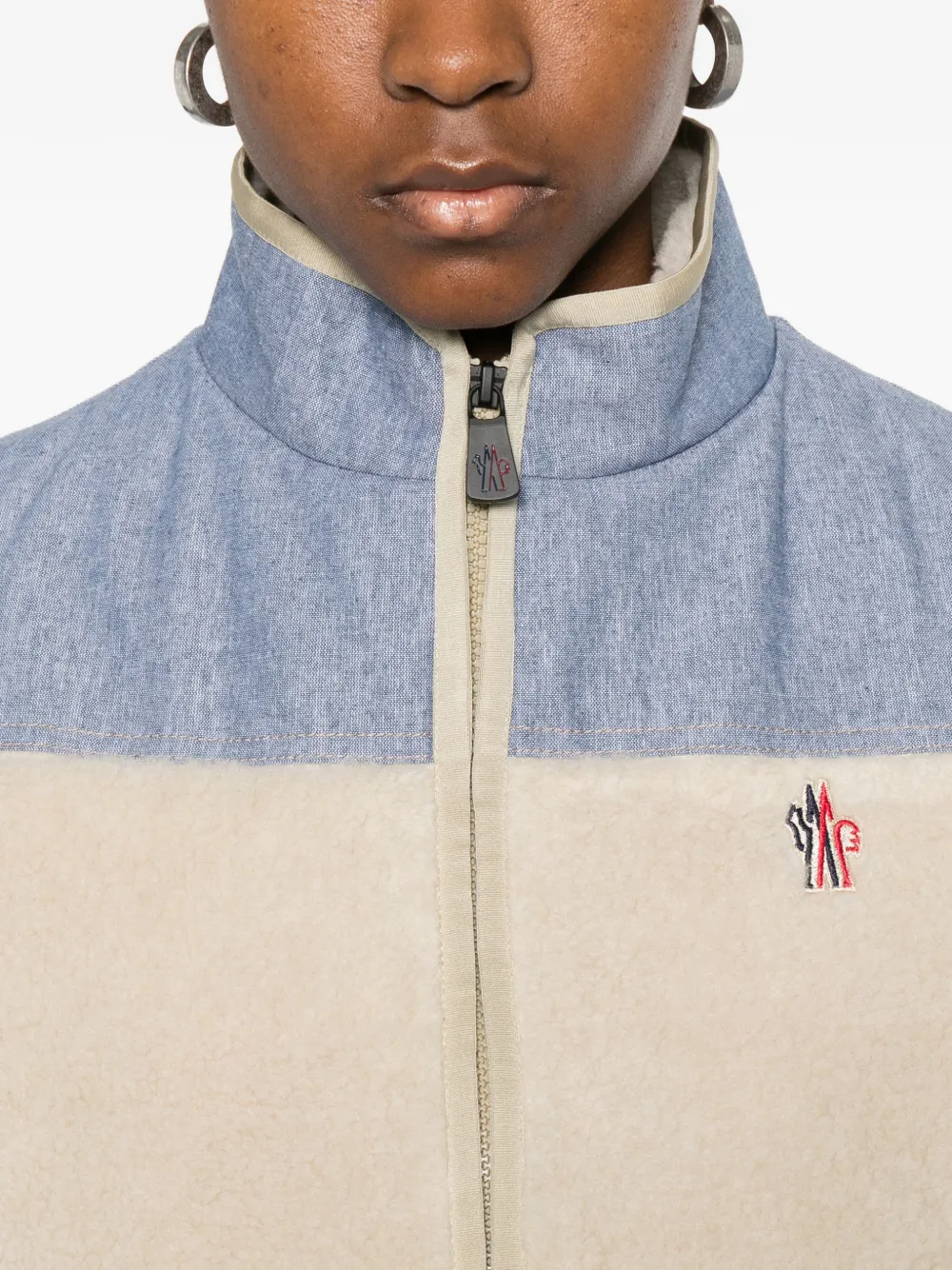 Moncler Grenoble Teddy & Chambray bodywarmer Beige