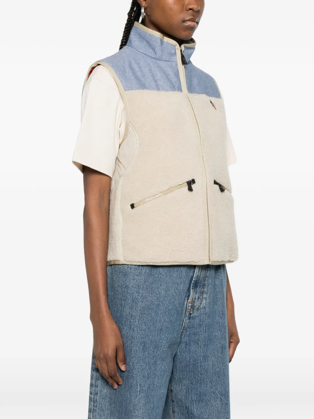 Moncler Grenoble Teddy & Chambray bodywarmer Beige