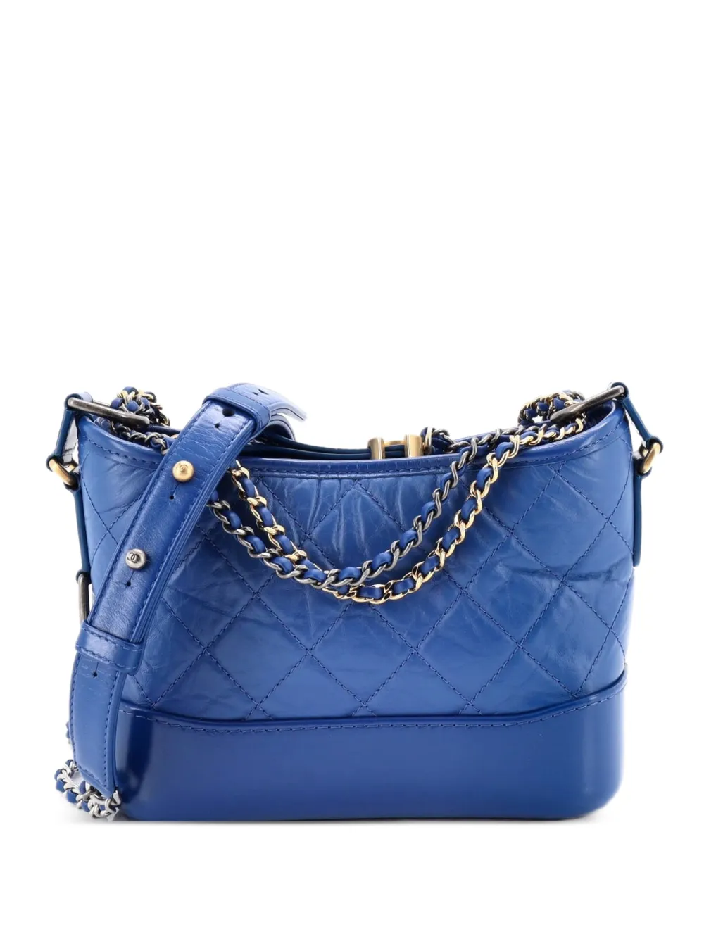 CHANEL Pre-Owned Gabrielle Quilted Aged Calfskin Small hobo bag - Blu
