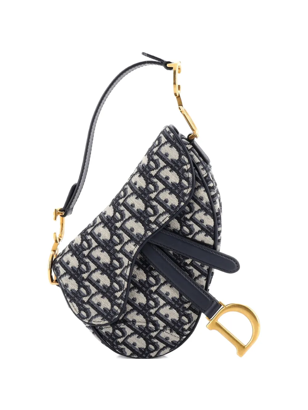 Christian Dior Pre-Owned Saddle Handbag Oblique Canvas Mini shoulder bag - Blu