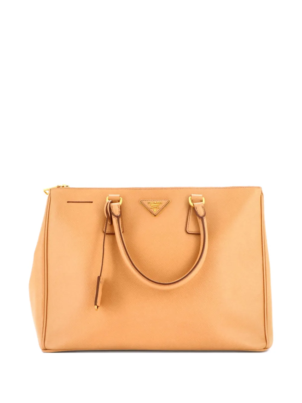 Prada Pre-Owned Borsa tote Lux grande in pelle Saffiano con doppia zip - Marrone