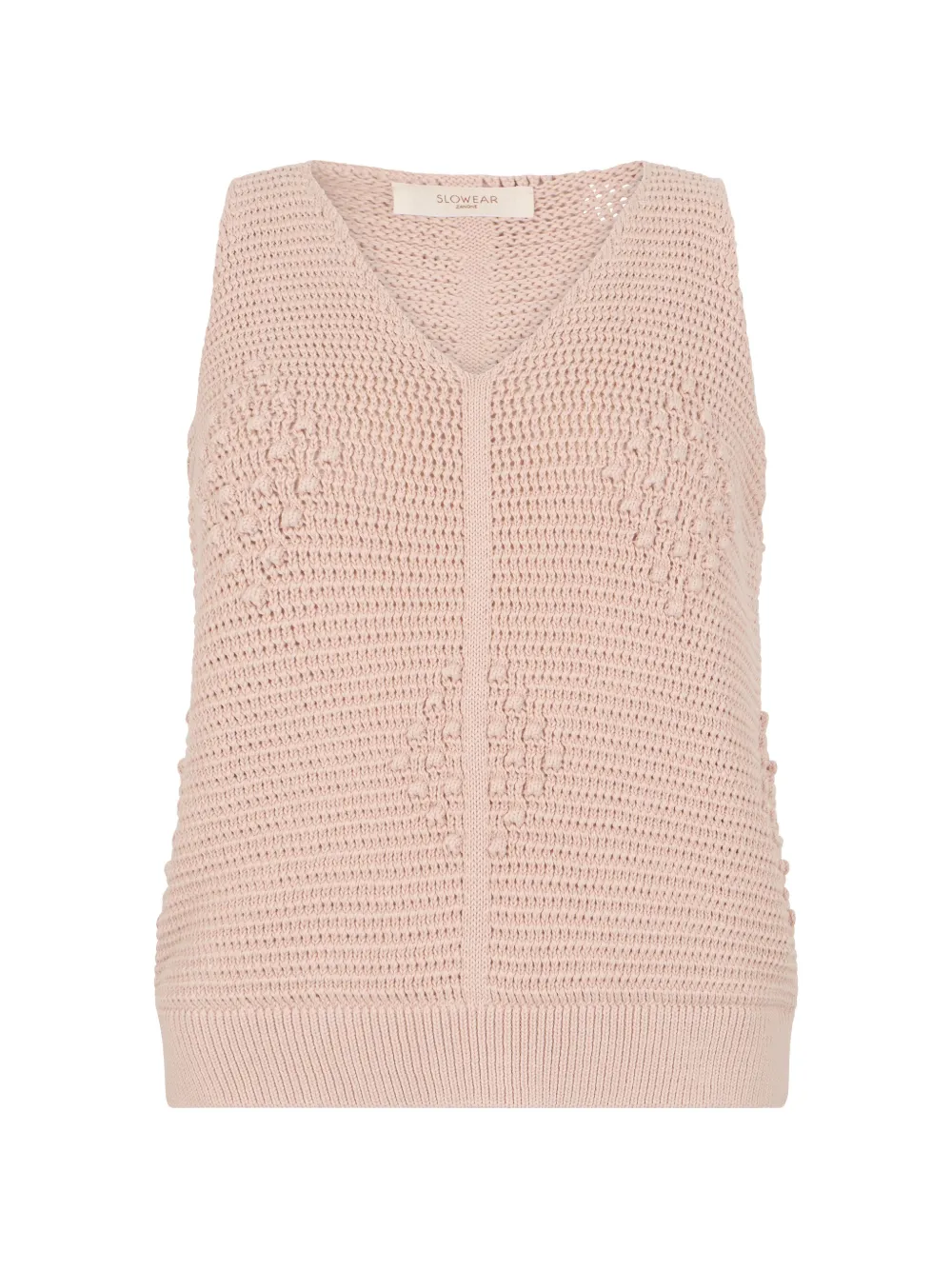 slowear crochet V-neck top - Nude