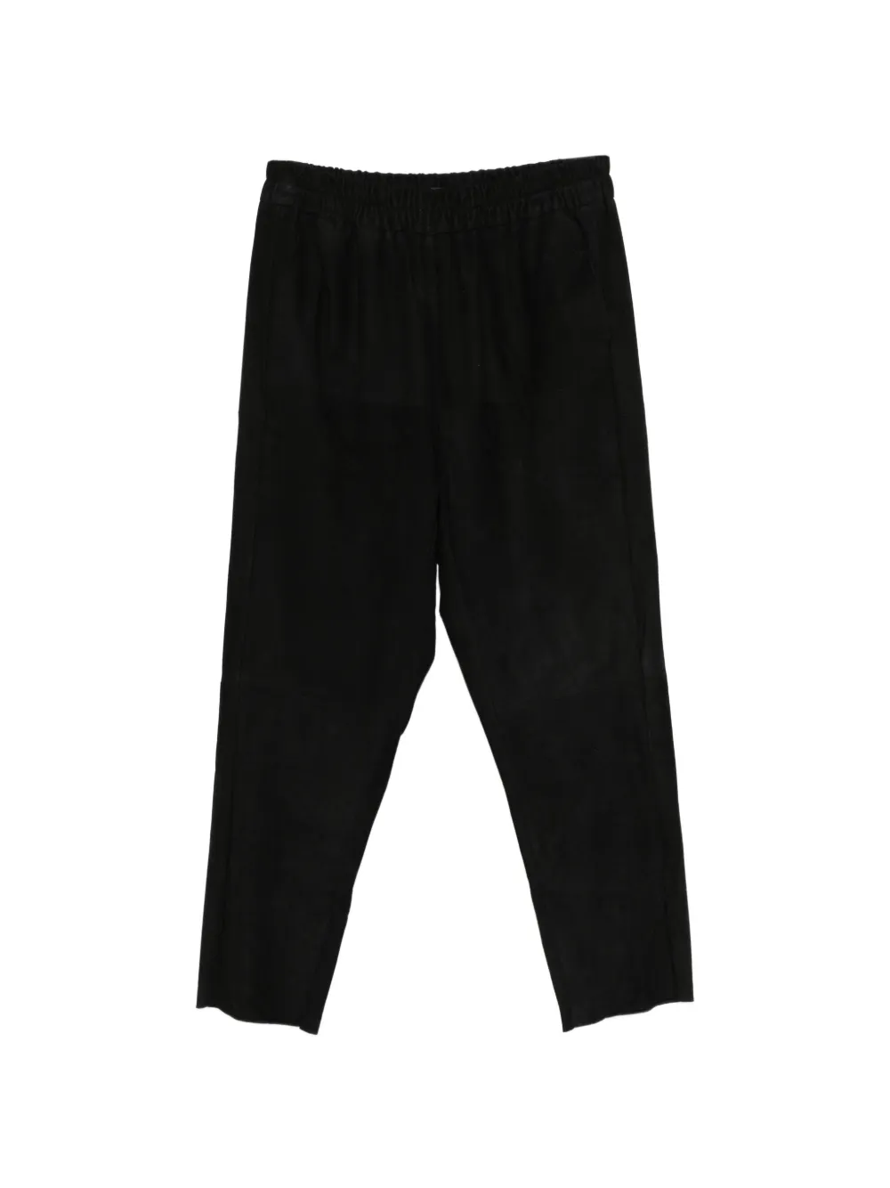 Rundholz elasticated-wais leather trousers - Nero