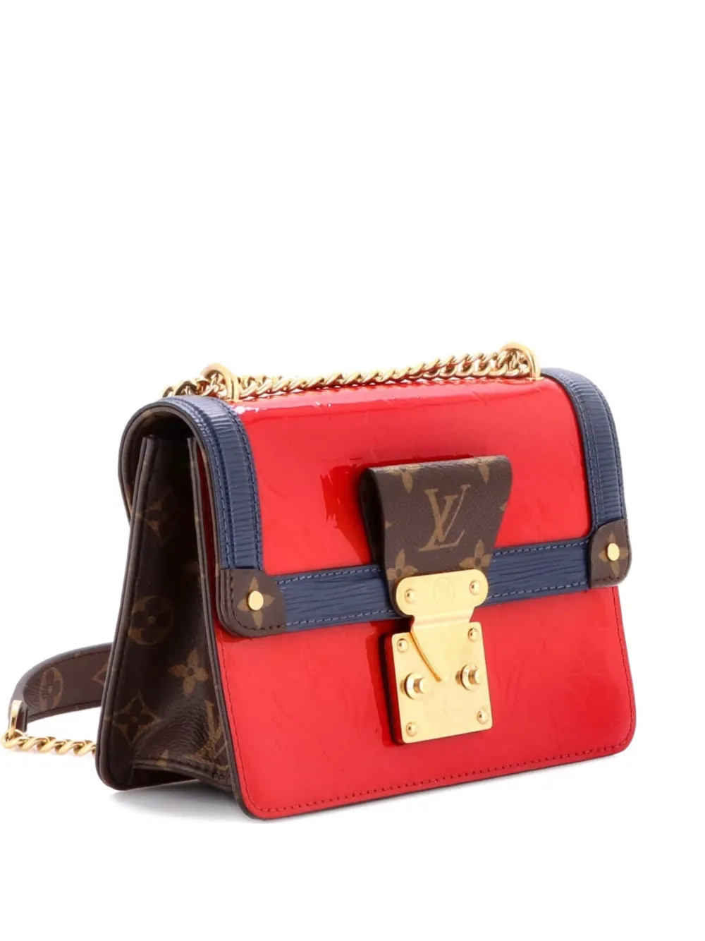 Louis Vuitton Pre-Owned Wynwood Handbag Monogram Vernis with Monogram Canvas and Epi Leather crossbody bag - Blu