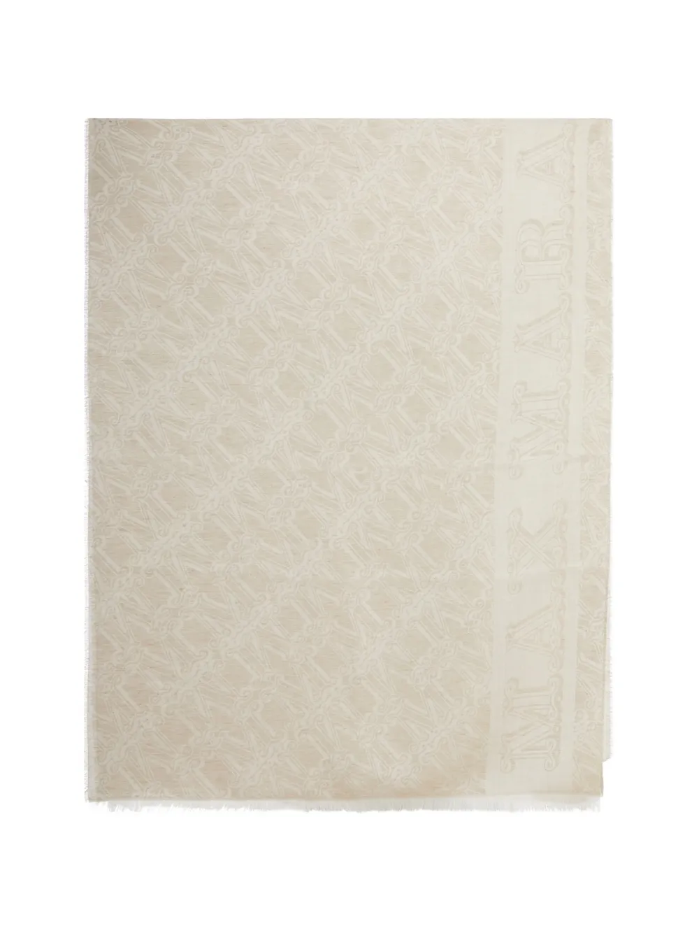  Max Mara Jacquard Logo Scarf - Neutrals 