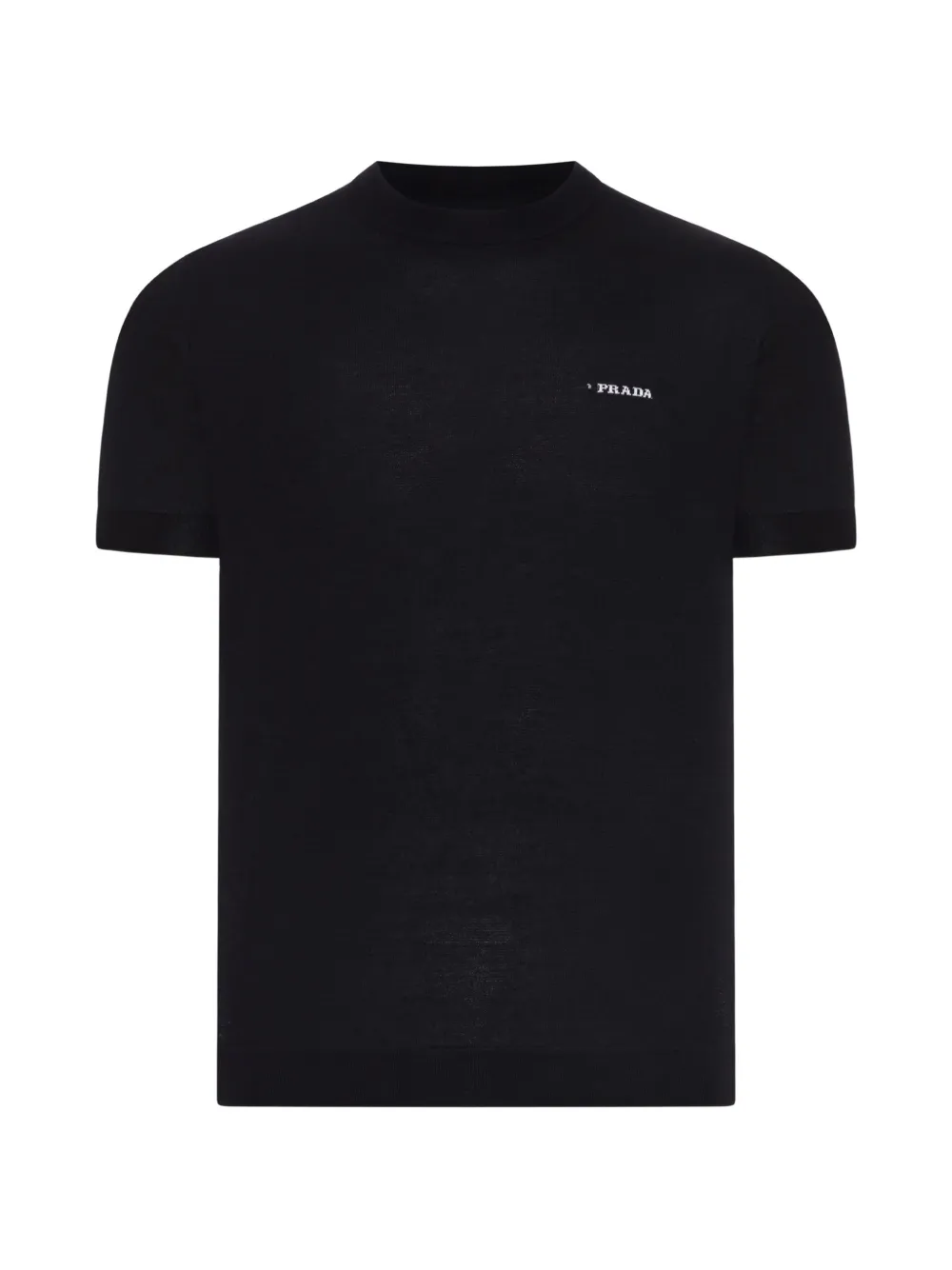 Prada round neck logo T-shirt - Schwarz