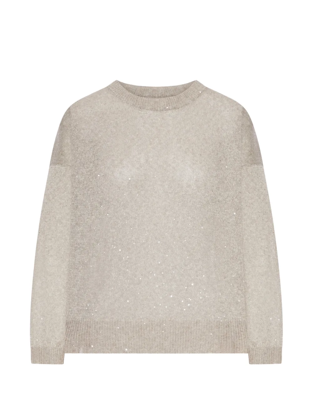 Brunello Cucinelli sparkling crew neck linen sweater - Toni neutri