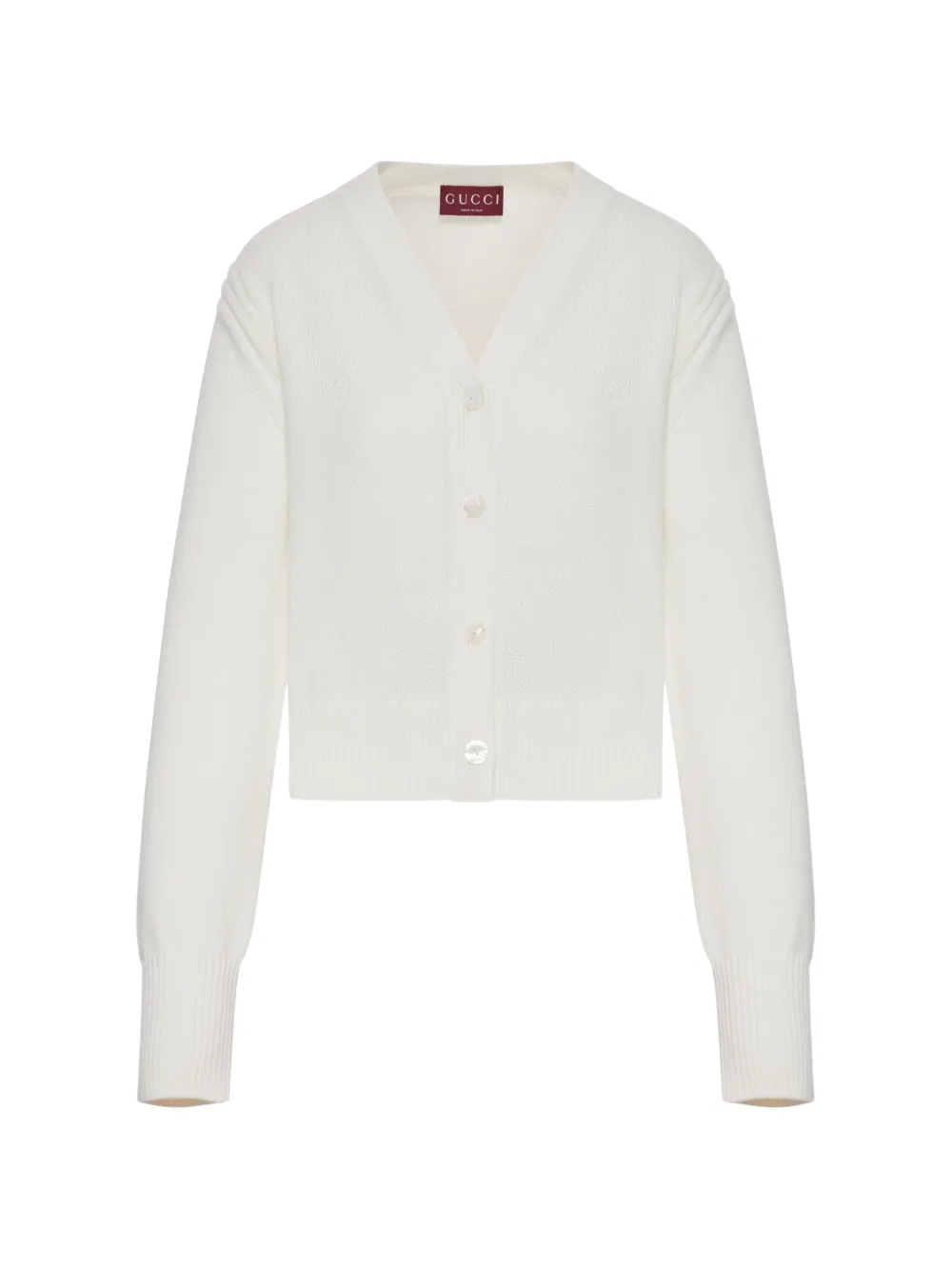 Gucci v-neck logo cardigan - Neutrals