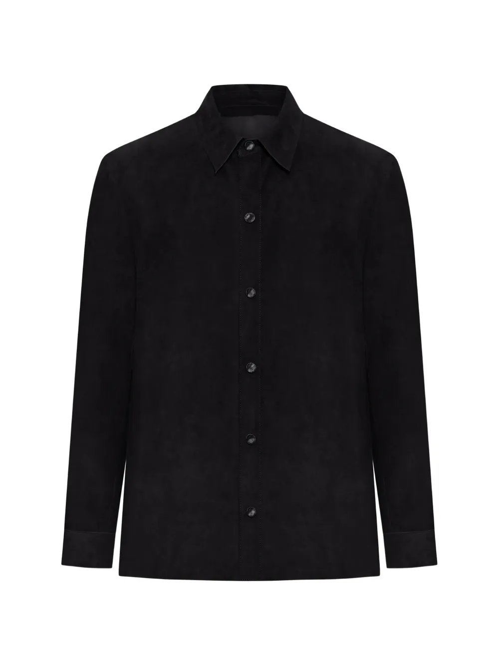 Salvatore Santoro Leather Shirt Jacket In Black