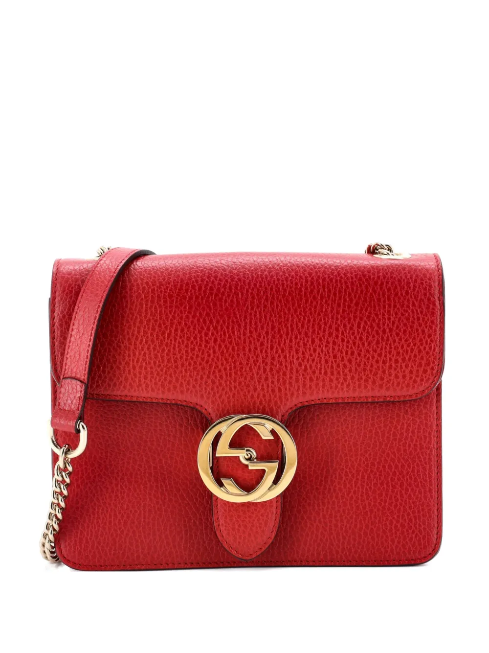 Gucci Pre-Owned Interlocking Leather Small shoulder bag - Rosso