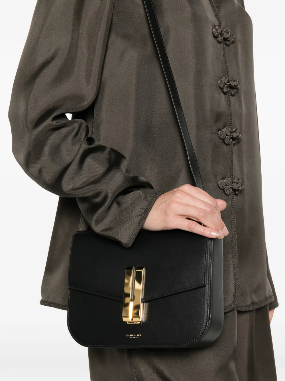 DeMellier Vancouver leather crossbody bag - Nero