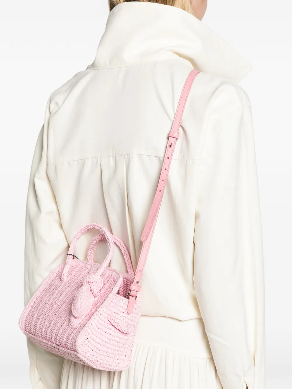 Jacquemus The small raffia Turismo bag Roze