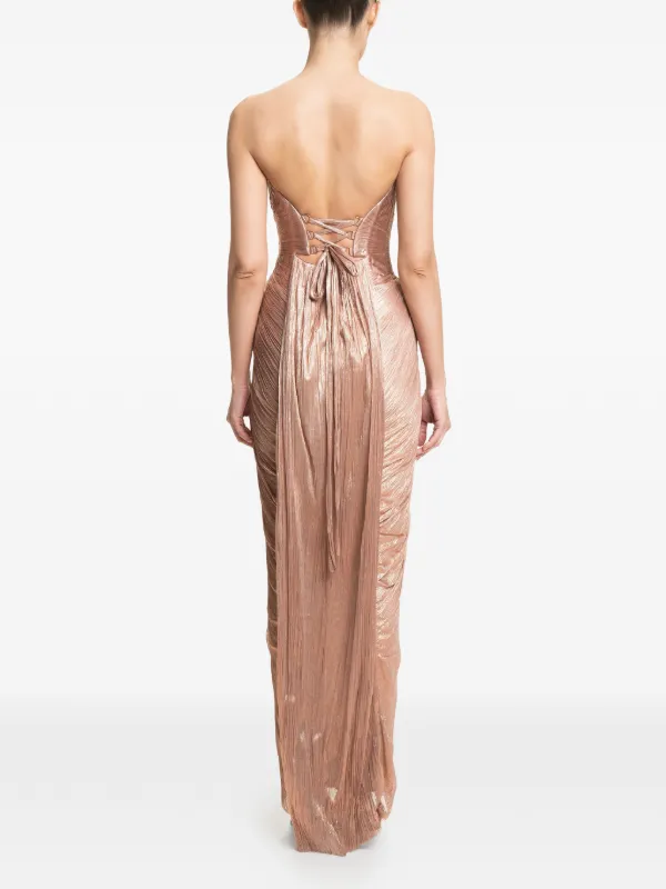 Maria Lucia Hohan Jasleen Draped Maxi Dress | Pink | FARFETCH CA