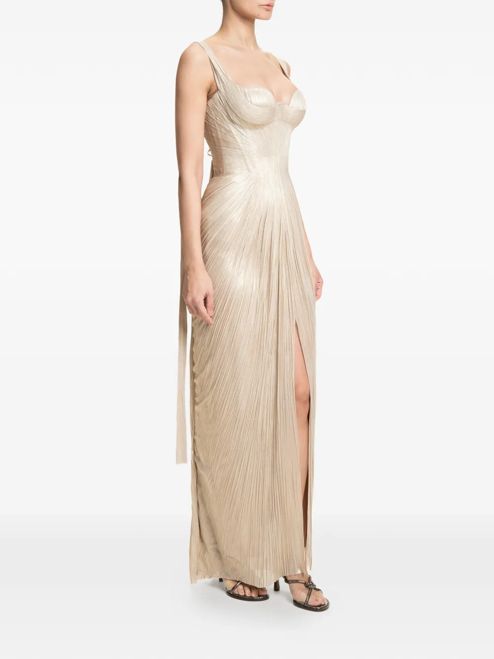 Maria Lucia Hohan Anais geplooide maxi-jurk Beige