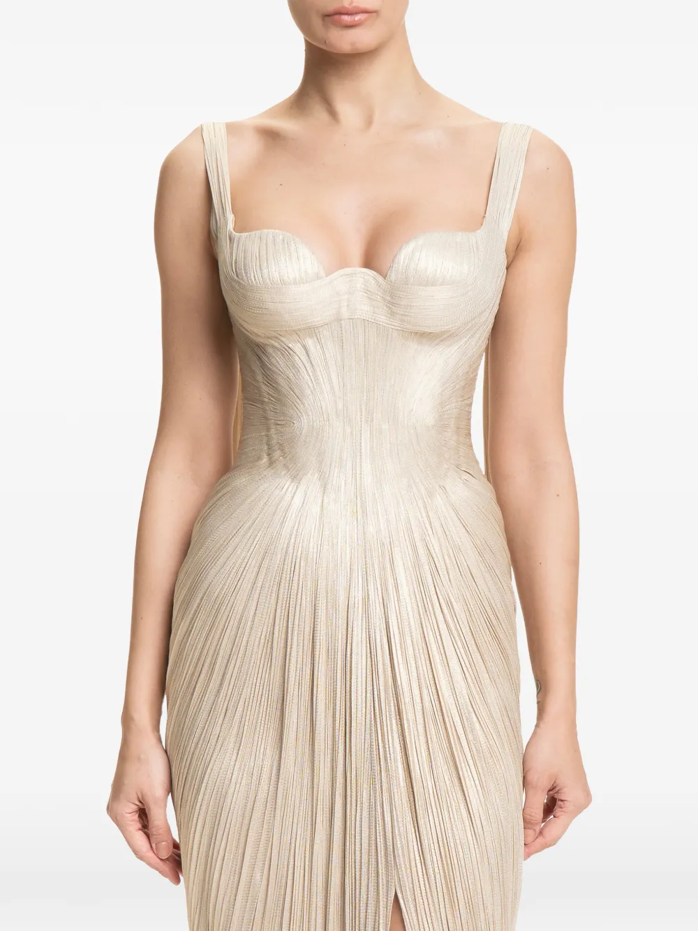 Maria Lucia Hohan Anais geplooide maxi-jurk Beige