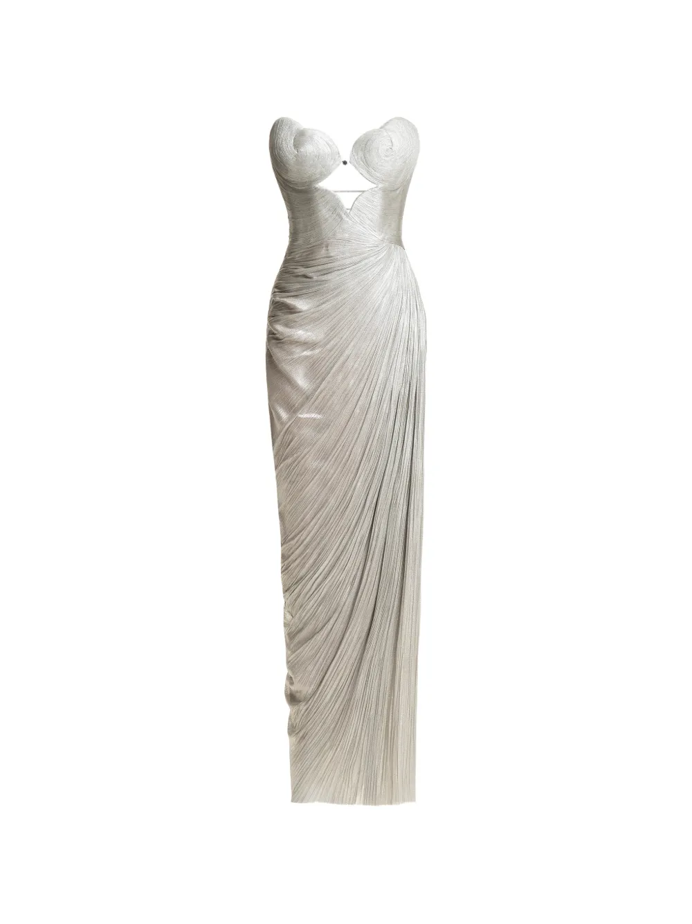 Maria Lucia Hohan Amisha cut-out pleated maxi dress - Argento