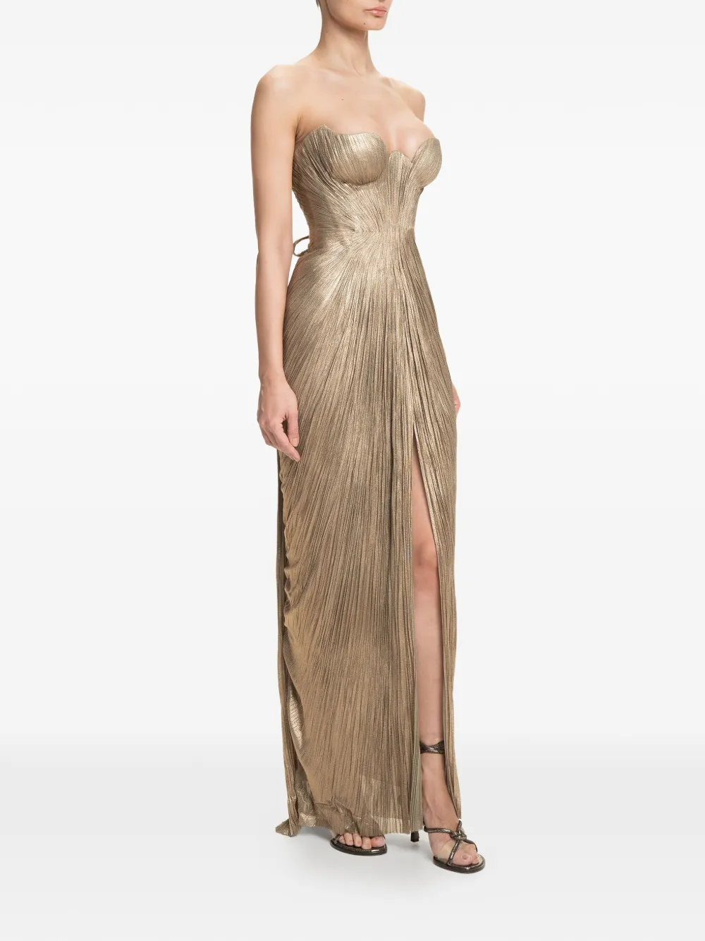 Maria Lucia Hohan Jasleen pleated strapless maxi dress - thumbnail 3 of 5